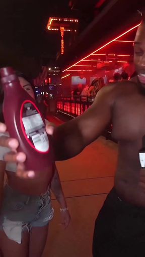 Amateur chocolate BBC in a splitscreen edit with her slutty girlfriend