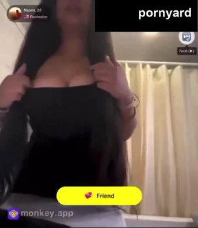 Curvy amateur teases camera while filming herself on webcam
