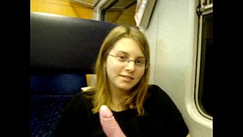 19 years old german teen masturbates in train