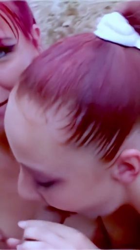 Spanish Threesome Outdoor - Lola Bella &amp; Angie Kiss Hardcore Action   Clip 2