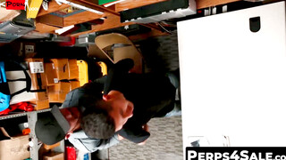 Horny Security Guards Ass Bangs a Sweet Skinny Thief