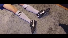 Barefoot czech soccer player