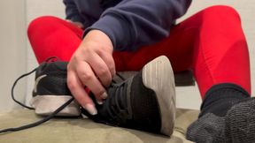 Home From the Gym – Sweaty Sneaker Peel & Filthy Degrading Sole Tease
