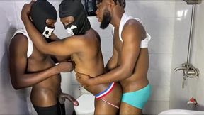 2 well endowed black men making the little slot a cum deposit