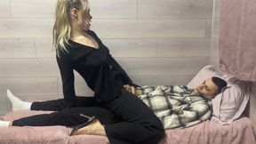 Female in Control Dry Hump by Blonde Business Woman in Heels