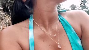 Masturbating in the outdoor water (outdoor and travel)