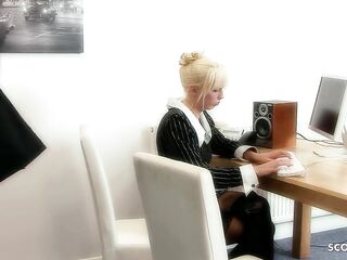 Coarse FFM 3some - Giant Melons Office Cuties Diana and Laura Gold Drilled