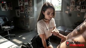 i paid a girl who promised to give me a cool tattoo, but i didn t see a tattoo machine at her place, so i had no choice but to fuck her.[ai]
