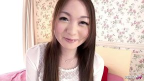 cute japanese teen at first uncensored jav casting fuck with cum in bushy pussy