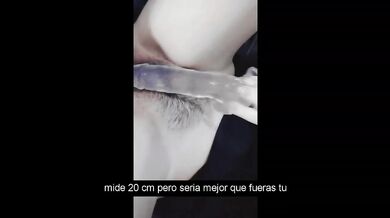 Gothic e-girl ruined riding her dildo climaxing subtitled