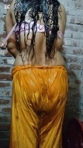 Bangladeshi girl shower  in bathroom