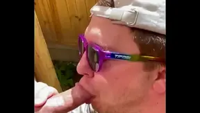 Outdoor Glory Hole Fun: Hard Cock Suction Session Begins