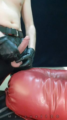 Red Leather Ass Driving Her Man Crazy