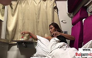 Amateur Thai teen Cherry fucked on the train by a big white cock