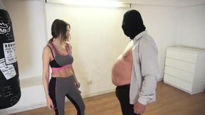 Yoga instructor punishing her slave