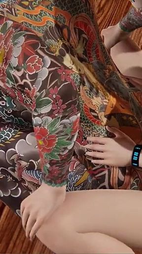 Yaoi - Guy with a Fully Tattooed Body Fucked by Twink