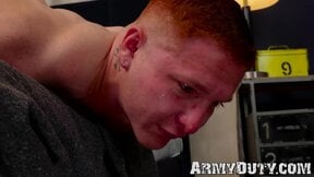 Sexy army guy Jerimiah Cruz prepared his tight butthole for hard drilling