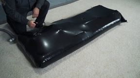 New black inflatable vacuum bed with pear gag and vibro