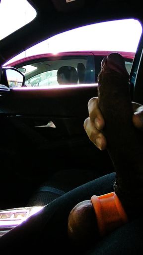 Skinny young blonde catches me masturbating and smiles