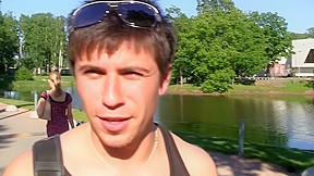 Albina in cute gal with lovely face in outdoor sex video