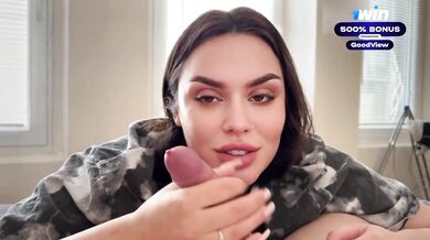 A brunette with a big ass gets up doggy style and passionately sucks dick