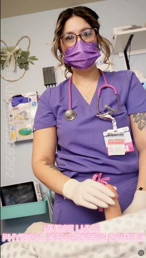 5 min POV Nurse Luna performs a physical exam and then helps you collect a sperm sample and of course I have to be a little naughty 🧤🍆💦🩺