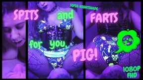 SPITS and FARTS for you, PIG! - 1080 Full HD
