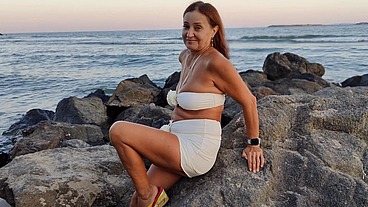The perfect setup! Flirting with friend's mom at sunset by the sea and amazing sex during the day! (Premium)