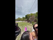 Two Bikini Brunettes Drink Fresh Piss During an Outdoor Pee Party