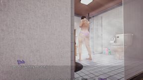 Stepson Jerking Cock While Watching Japanese Stepmom Masturbating Pussy In Bathroom