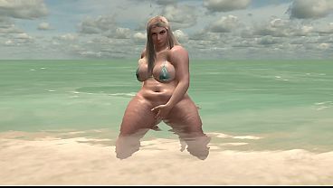 Curvy tourist gets a BBC in POV 3D animation