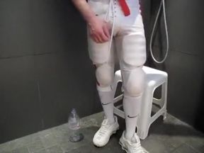 Twink: shower &amp;amp; JO in NIke football uniform