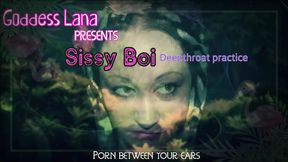 AUDIO ONLY - Sissy boi deep throat practice