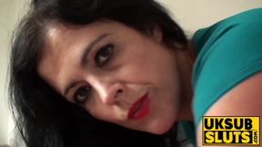 Cute UK milf gets roughly ass fucked in maledom paradise by master