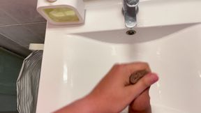 Quick Jerk off and Playing with My Cum