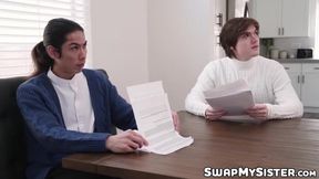 Kinky babes Penelope Kay and Ava Sinclaire seduce their religious stepbrothers into a foursome