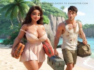 Shipwrecked Stepmom and Stepson Ignite Steamy Excitement on a Tropical Island Paradise (ai Generated)