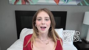 Watch this 5 foot 11 ginger with a trimmed pussy suck cock and eat ass