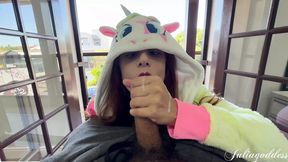 A sassy unicorn delivers a spellbinding oral&#x1F61C; pleasure
