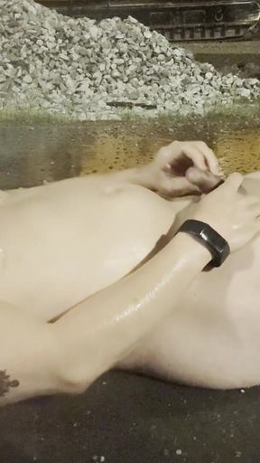 At a Construction Site in the Rain