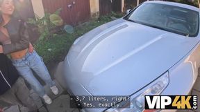 Cuck Sells GF Pussy For Car Stranger Fucks Her Raw Cum Sock Drip