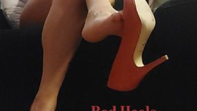 Silent Seduction: Red Heels Tease and Temptation