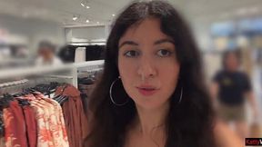 Hot Slut Gets Nailed in Store Dressing Room Then Walks Out Covered in Cum While Shoppers Stare