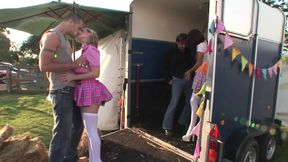 Adventurous sluts get wild and fuck outdoors with crazy boys