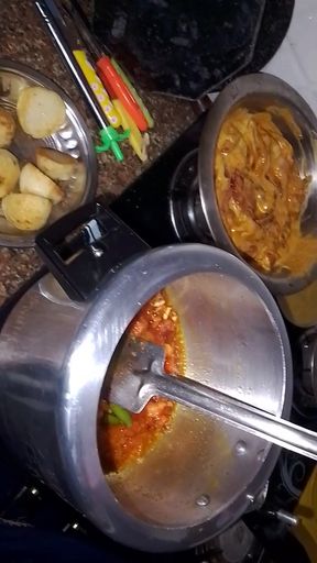 My wife bana rahi hai chicken curry   Clip 1