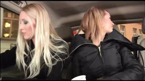 Hot babes score with dudes in cramped auto-love