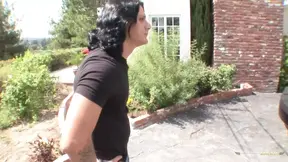 Lonely housewife gets plowed by two big hard cocks