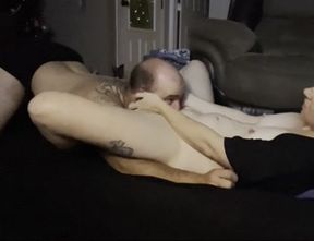 Hotwife dirty talks and fantasizes about watching me get fucked while I eat her out