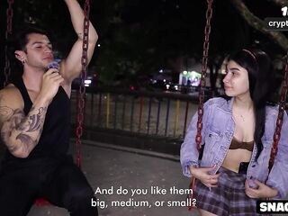 That babe Was Shy But Curious - Playground Interview Turns Into All-Night Anal