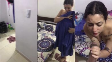 My stepsister's deep throat mamada with huge dick cum in mouth